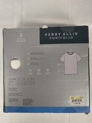 Perry Ellis Portfolio 3 Pack Crew Neck Tee White Cotton Blend Undershirt S M L