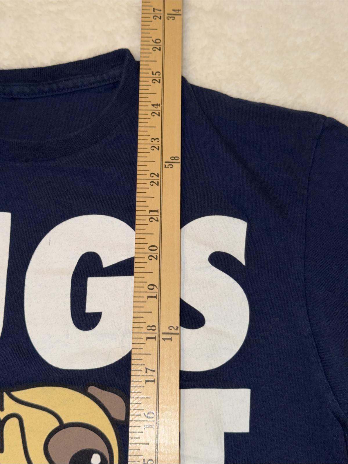 Pugs Not Drugs Fruit Of The Loom Heavy Cotton Dark Blue Size M Humor T-Shirt gallery
