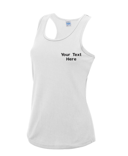 Custom Embroidered Personalised Your Text AWDis Just Cool Women’s Cool Vest Gym