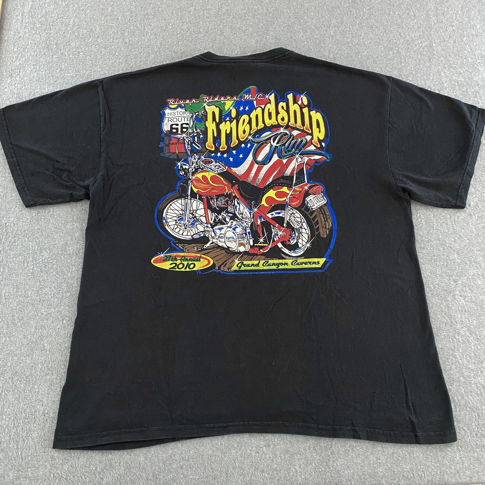 River Riders Friendship Run Shirt Mens XL Black Grand Canyon Choppers Biker 2010 gallery