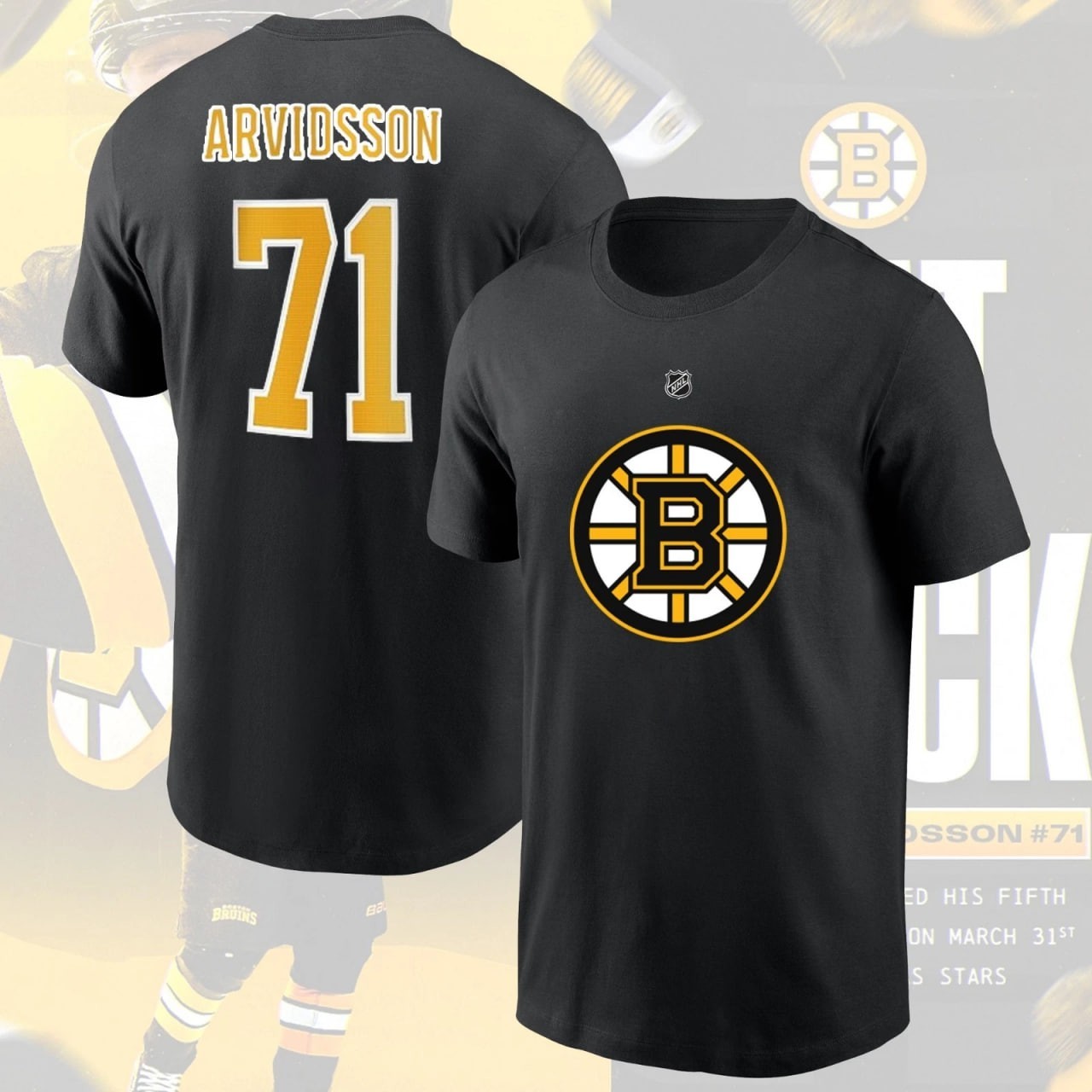 NEW! Viktor #71 Arvidsson Boston B Team 2026 Name & Number Players Gift gallery