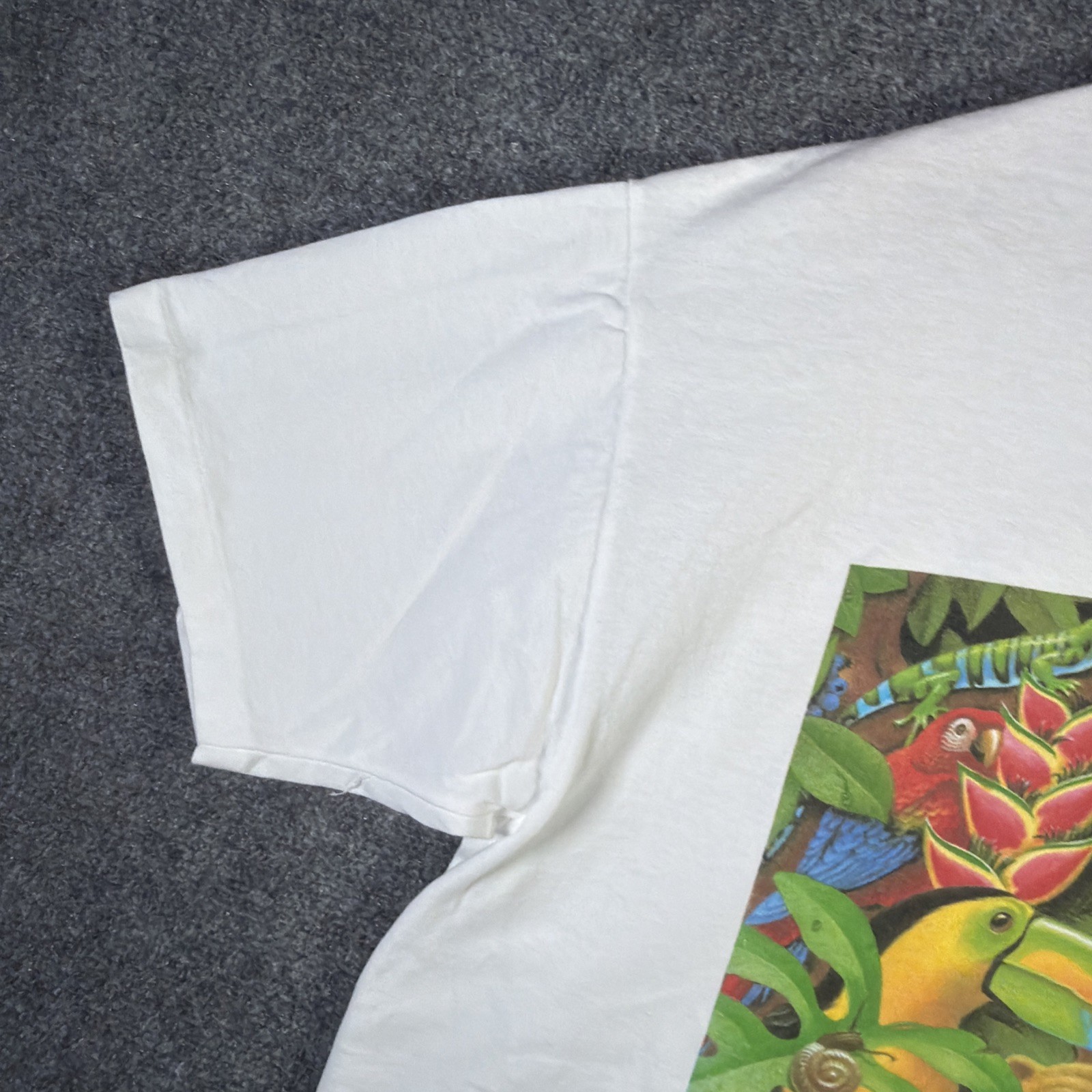 Vintage Humanitees Shirt Mens XL White 90s Nature The Living Forest Art Portrait gallery
