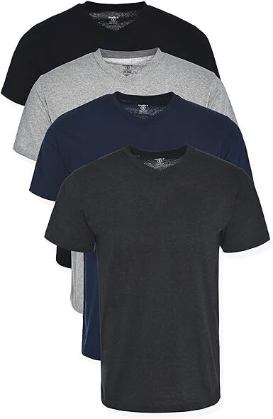 Studio 3 Men's V-Neck Tee Shirt 4-Pack - Stylish Comfortable Sz S, M, L, XL, 2XL gallery