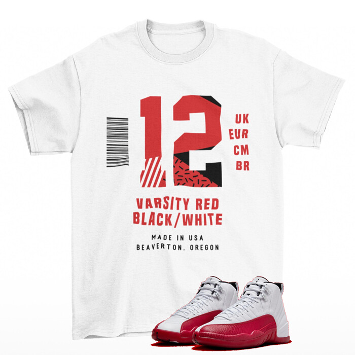 Box Label Cherry Shirt White to Match Jordan 12 Retro Cherry CT8013-116 gallery