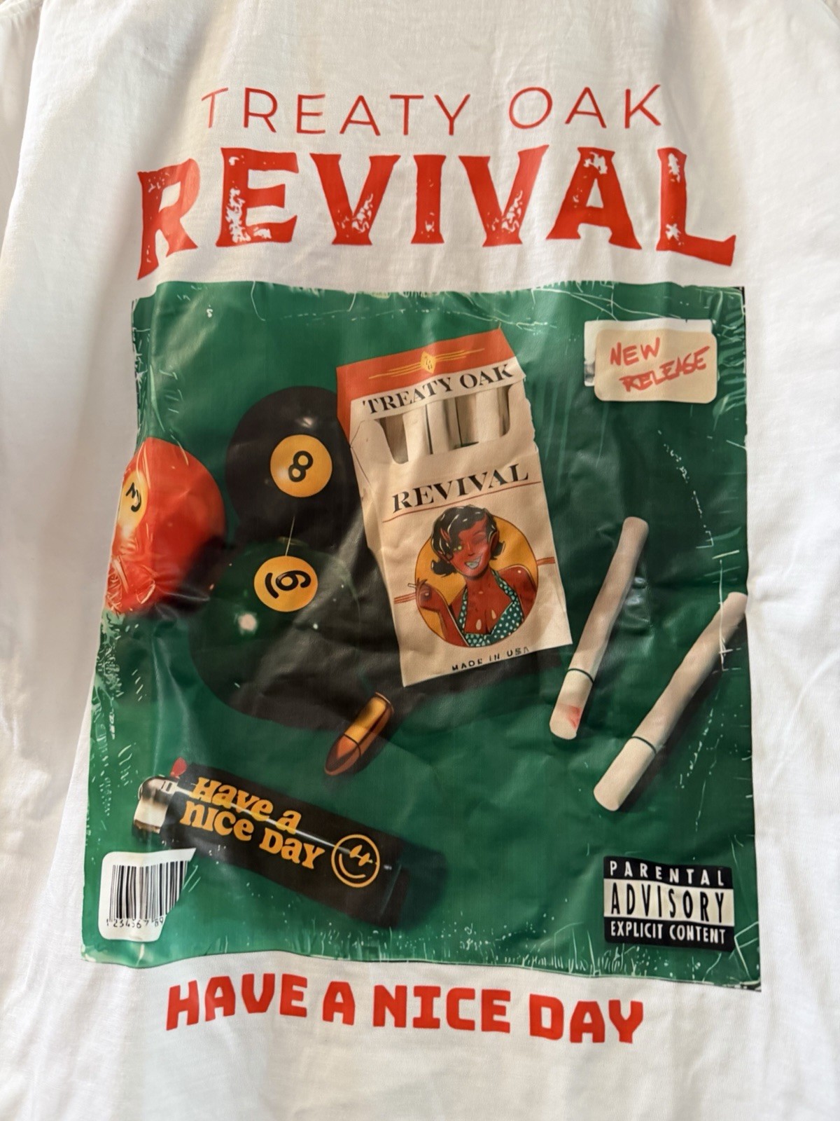 Treaty Oak Revival T-Shirt Front & Back Graphic White Band Tee Unisex gallery