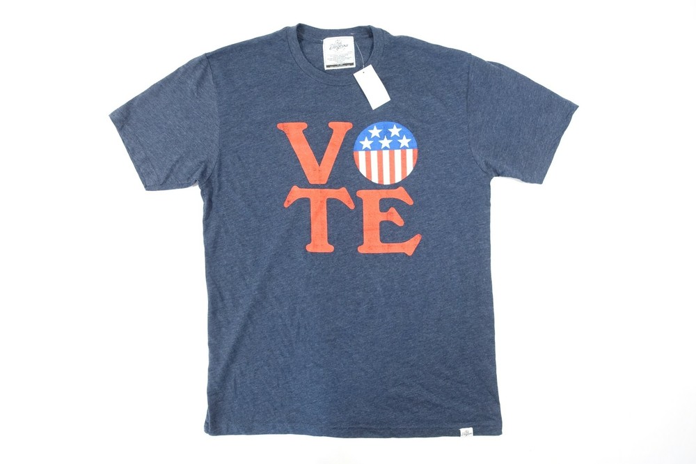 KID DANGEROUS BLUE LARGE VOTE VOTING USA AMERICAN FLAG POLITICAL ART TSHIRT