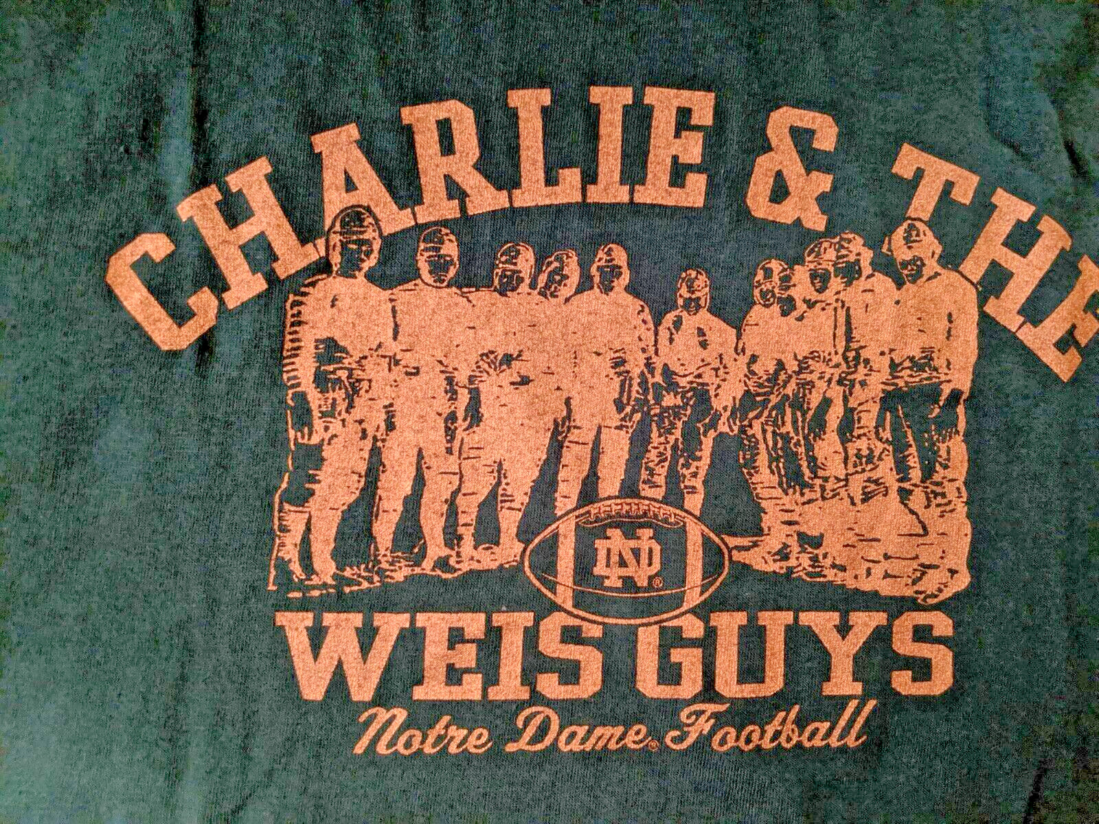 NCAA Charlie & The Weis Guys Notre Dame Fighting Irish Football Adidas T-shirt M gallery
