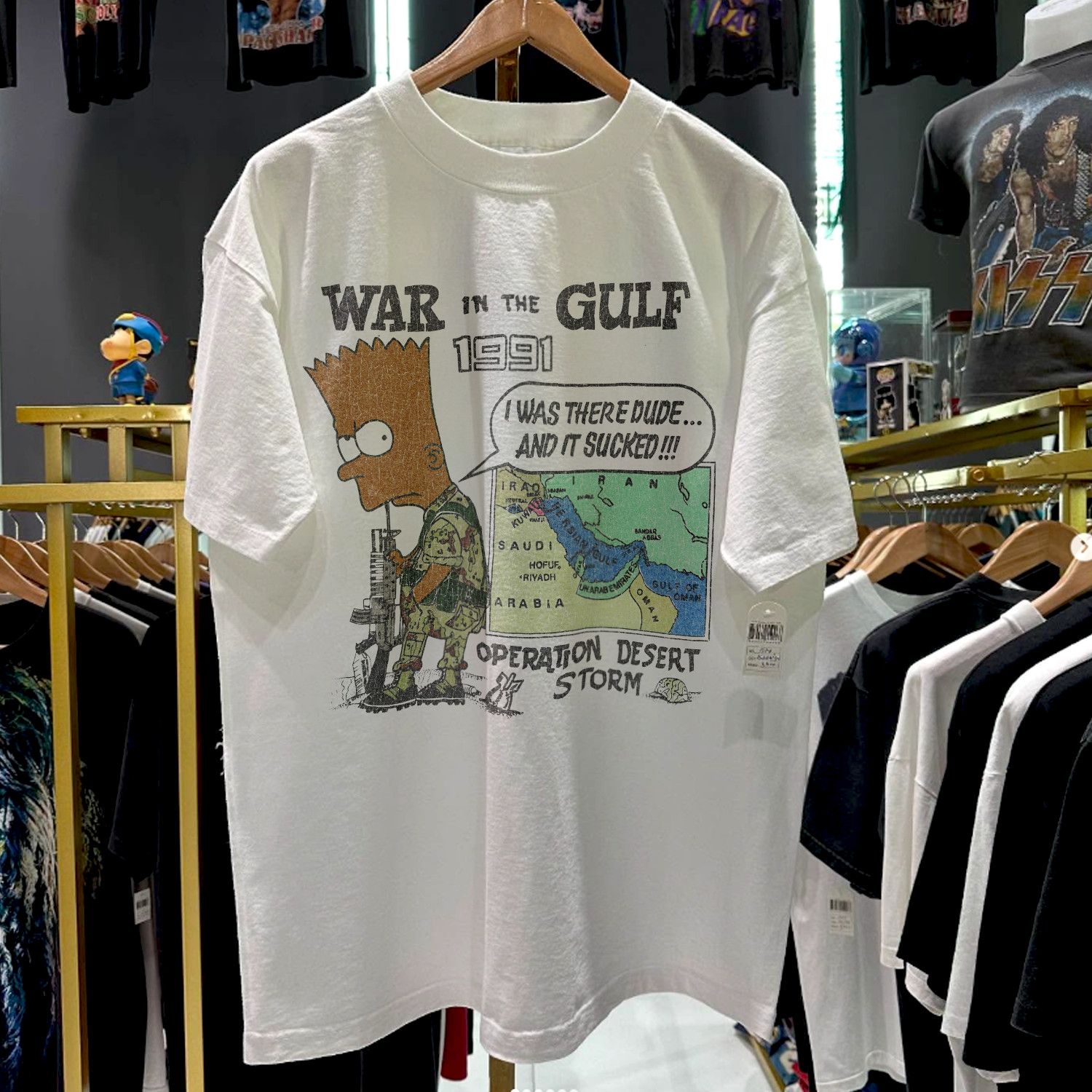 1991 Bootleg Bart Goes To War Classic T-Shirt White XL gallery