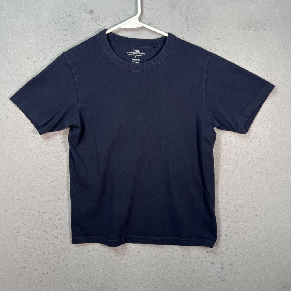 GU Womens Size Small Blue Cotton Crew-Neck T-Shirt Regular Fit