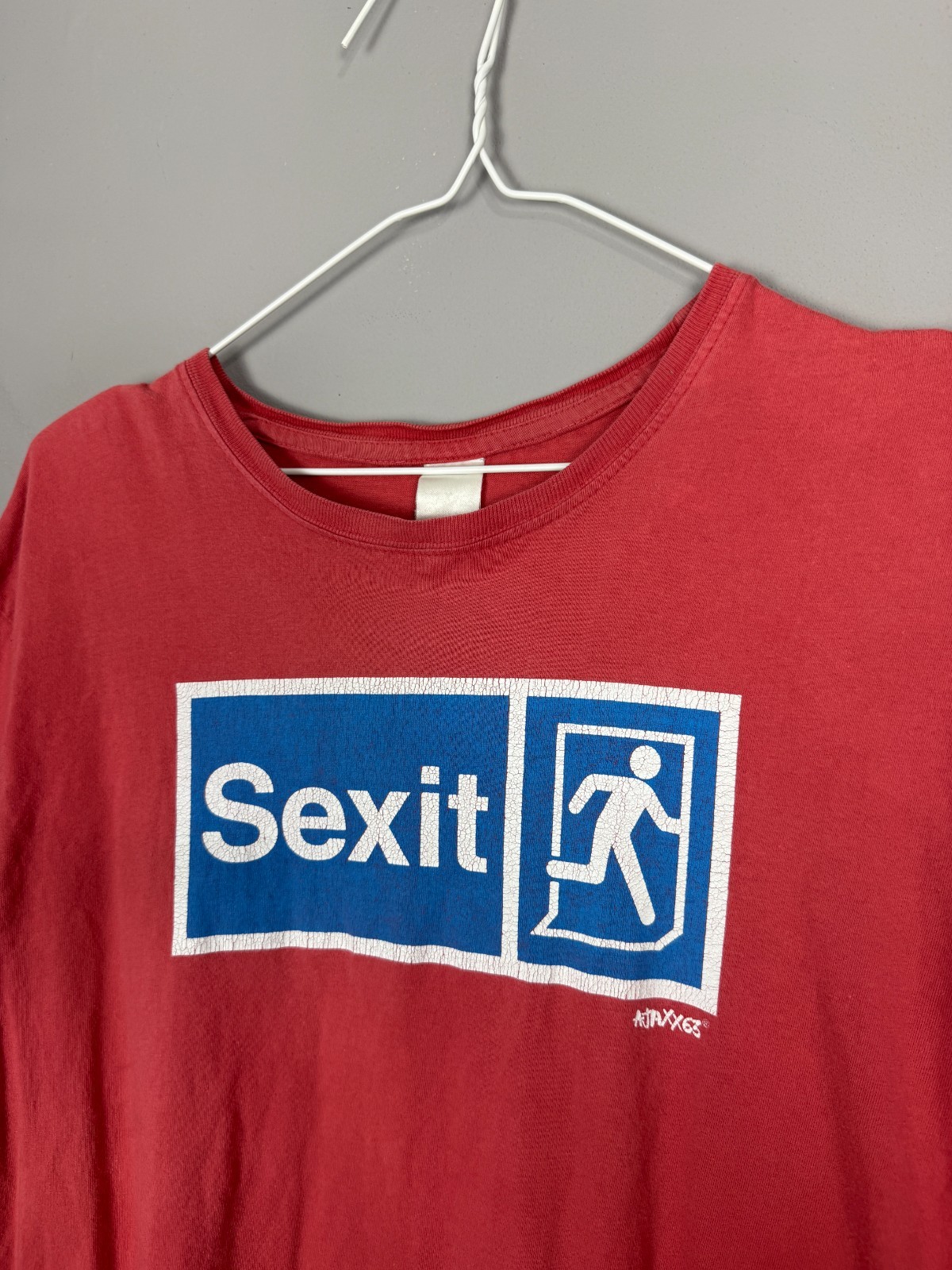 Vintage Sexit Graphic T-Shirt Red Distressed Faded Worn Grunge Style S gallery