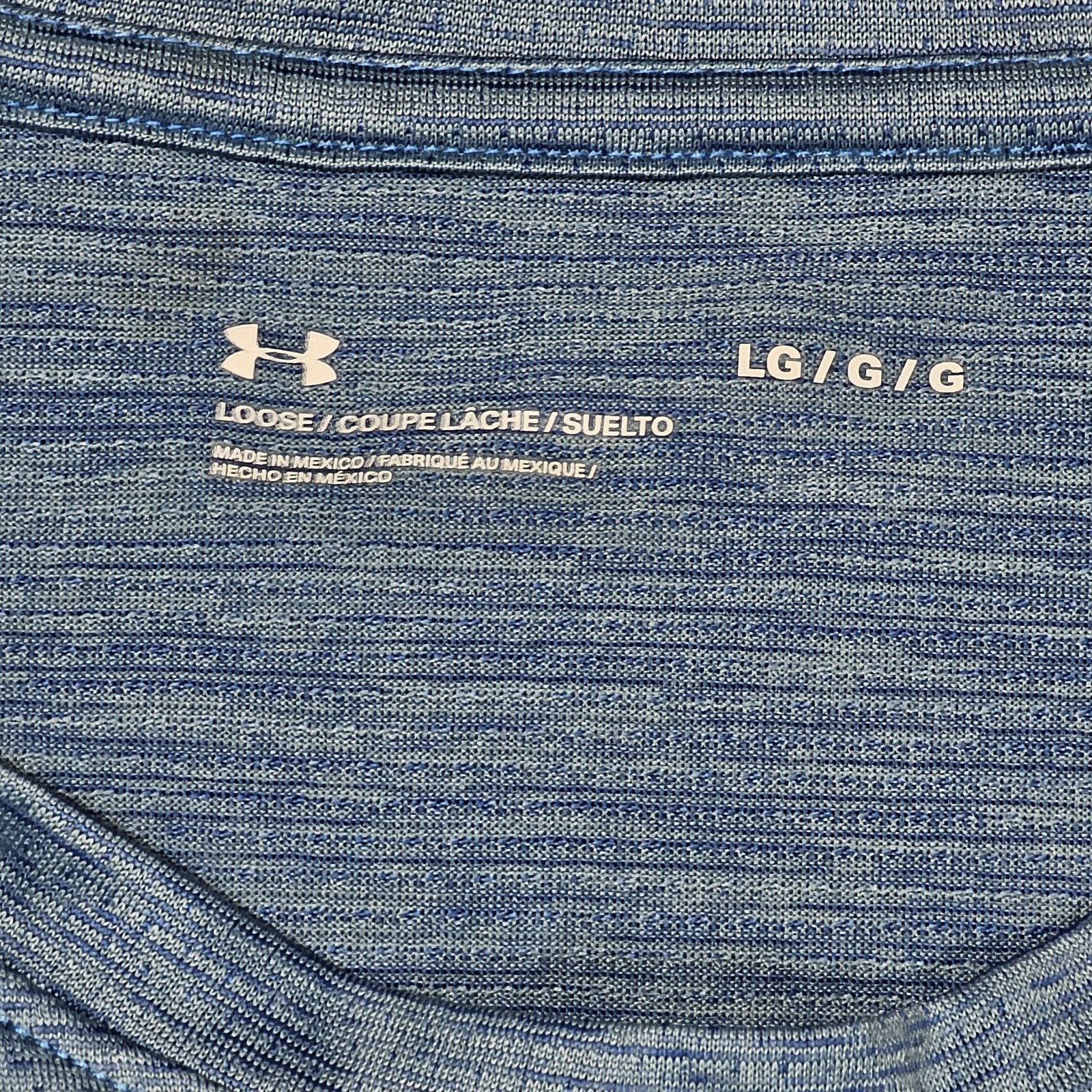Under Armour T Shirt Men L Blue Loose Polyester Spandex Activewear gallery