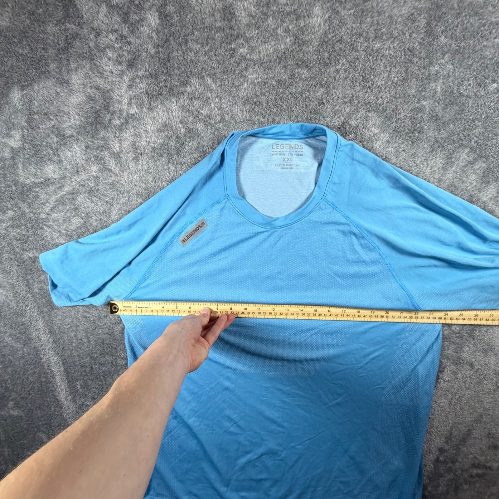 Legends Shirt Mens XXL Blue Performance Stretch Gym Workout Tee Athleisure gallery
