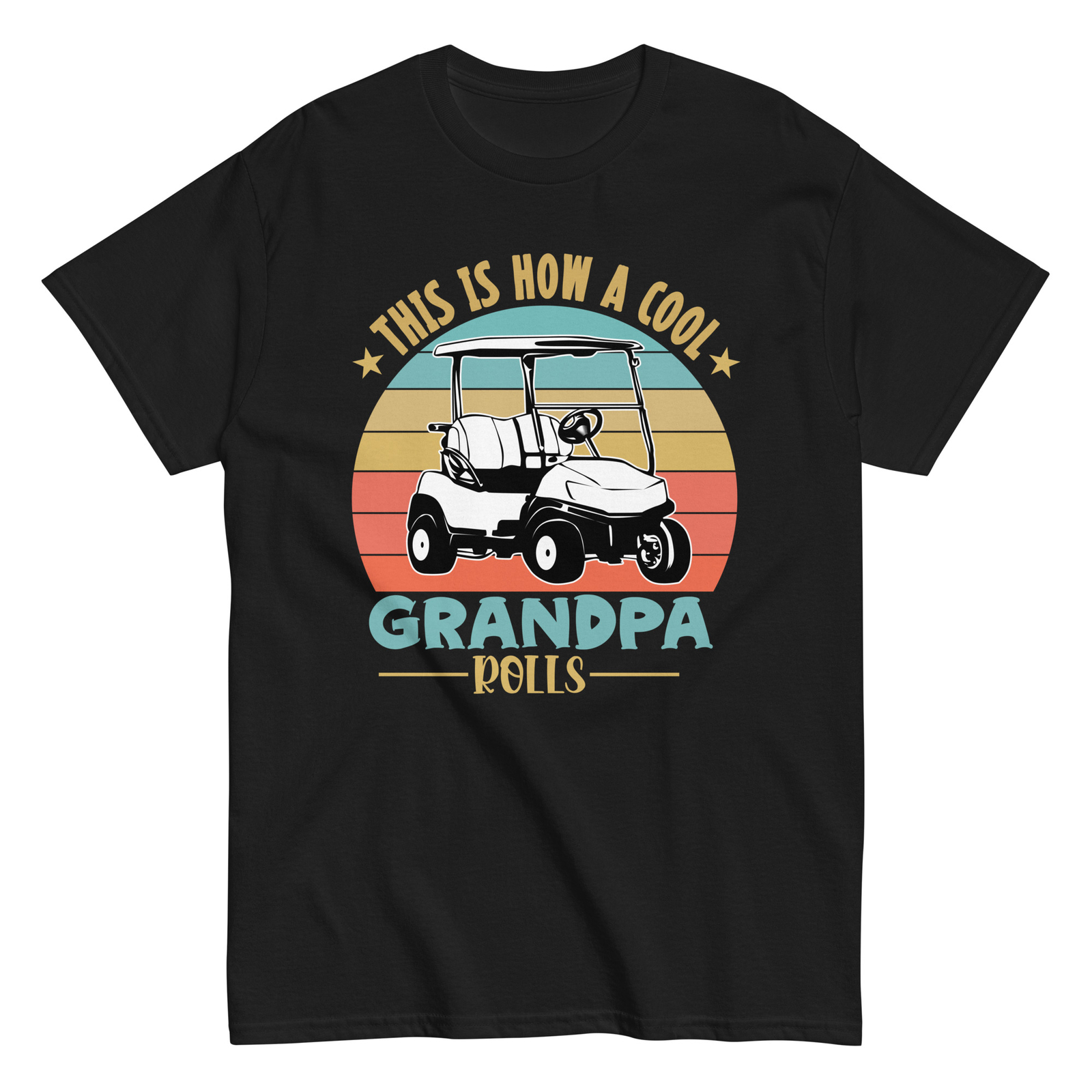Retro Golf Cart Shirt - Grandfather Golfing gift Cool Grandpa Rolls Tee gallery