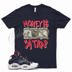 Navy TRAP T Shirt for Question Mid Ftwr White Vector Red Blue