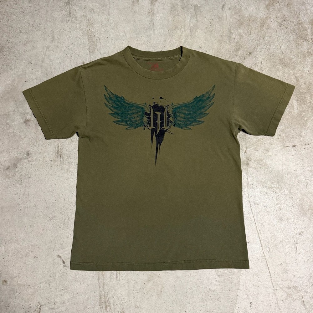 Wicked Jester Honorable Acts Olive Green Winged T-Shirt