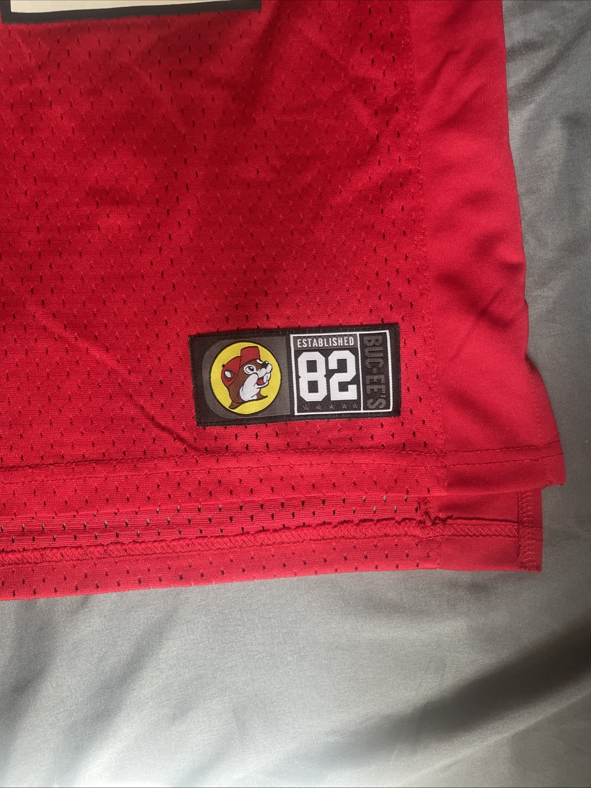Buc-ees Football Texas #82 Beaver Small Slight-Oversize Fit Red Jersey gallery