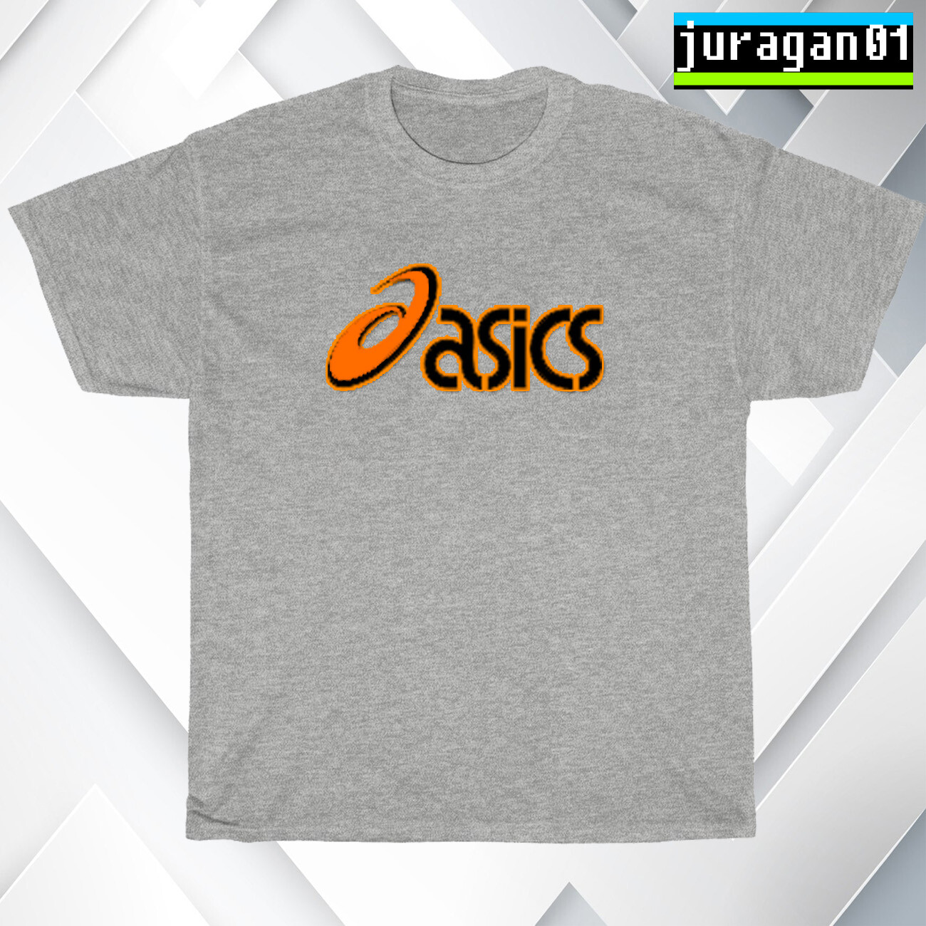 New Retro Asics Logo Black/Navy/Sport Grey/White Men's T-Shirt S-5XL gallery