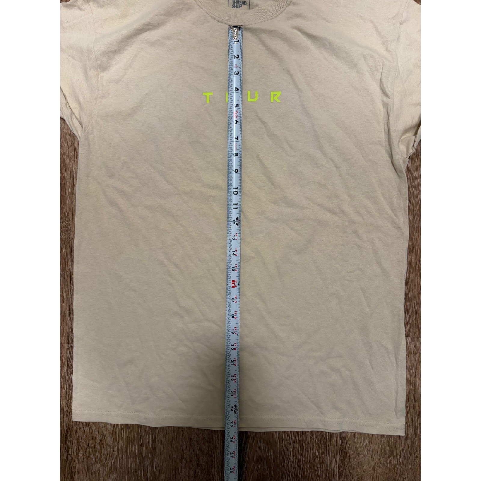 The Thread Shop Mens Tour Graphic Long Sleeve T-Shirt Beige Neon Large L gallery
