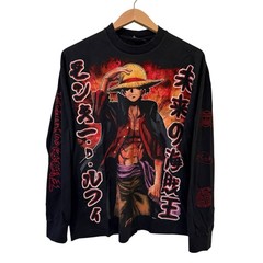 One Piece Anime AOP Manga Monkey D Luffy Long Sleeve T-Shirt Size XL