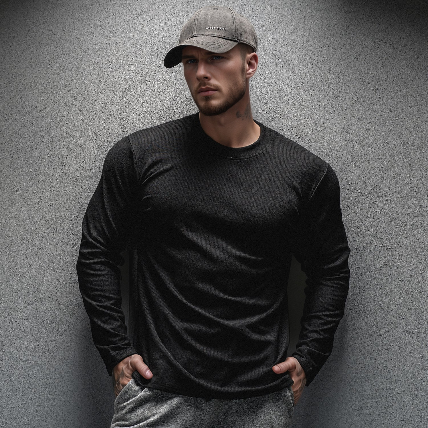 Men’s Long Sleeve t-shirt Muscle Fit Sports T-Shirt Gym Clothes Warm Winter