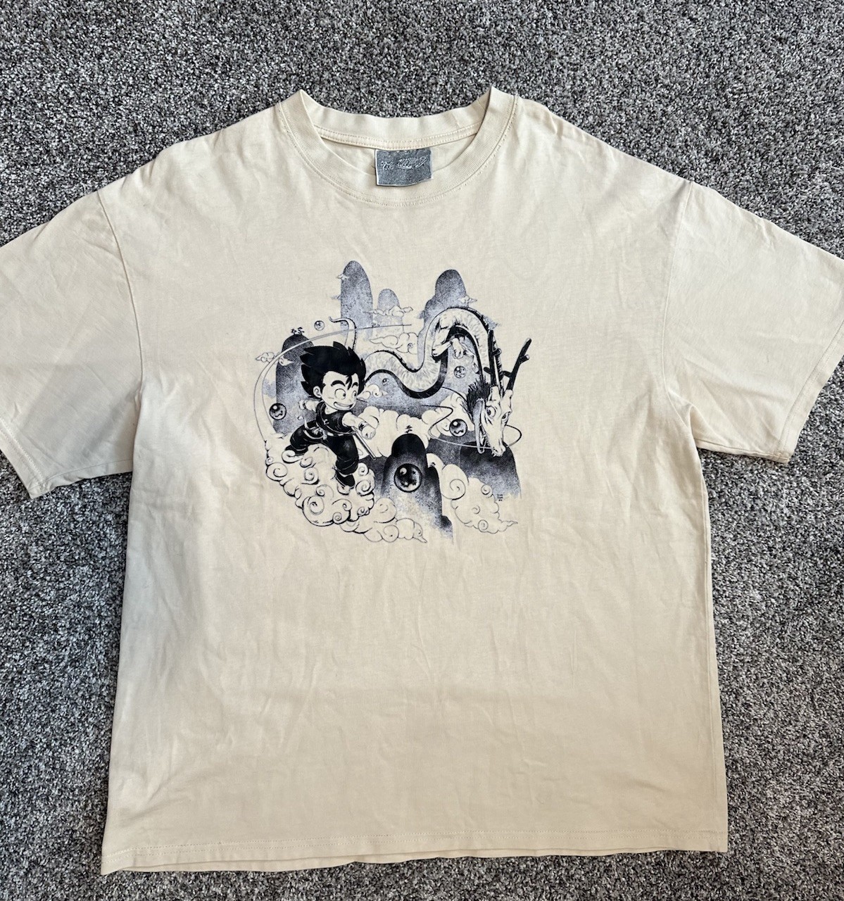 Dragon Ball Z Lace Valley Shirt Cream Beige Size M/L Rare Fan Art gallery