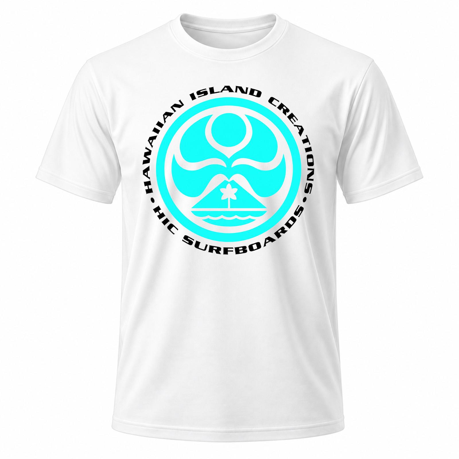 HIC Hawaiian Island Creations Surfing Men’s White Graphic T Shirt Fr