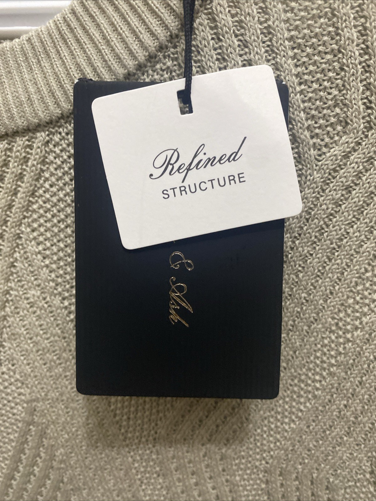 Porter & Ash Men's Large Gray Beige Modal Blend Textured Knit T-Shirt NWT gallery