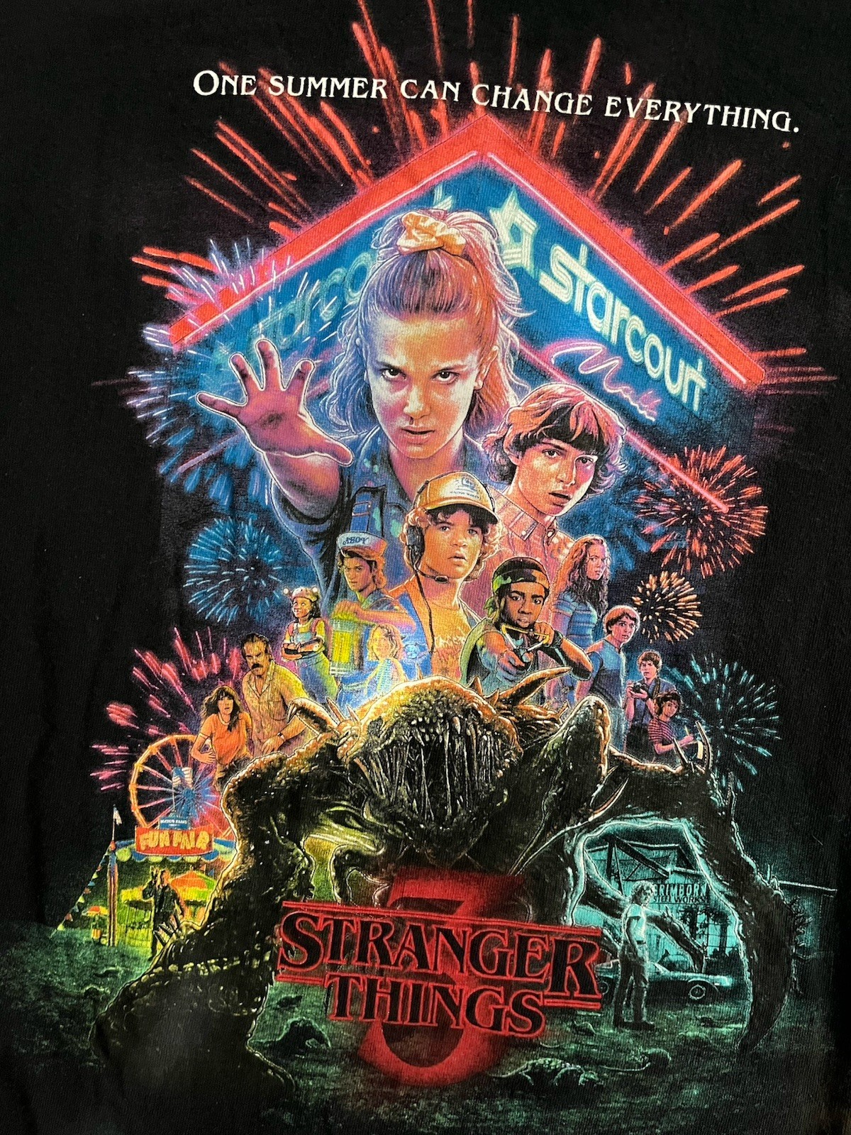 Stranger Things Season 3 Poster Graphic T-shirt Men’s Sz M Women’s Sz L *EUC* gallery