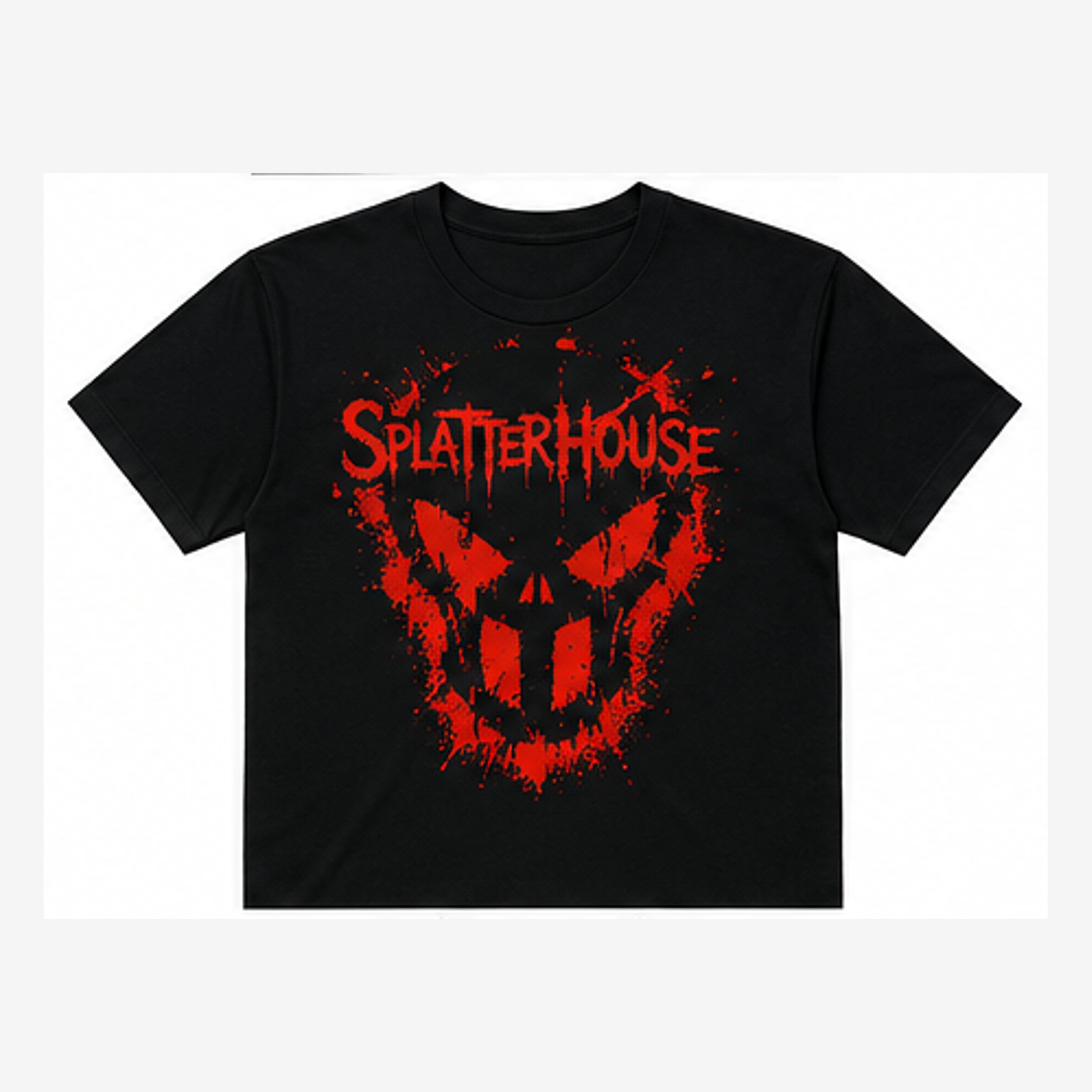 Black Splatterhouse Skull Graphic T-Shirt Unisex