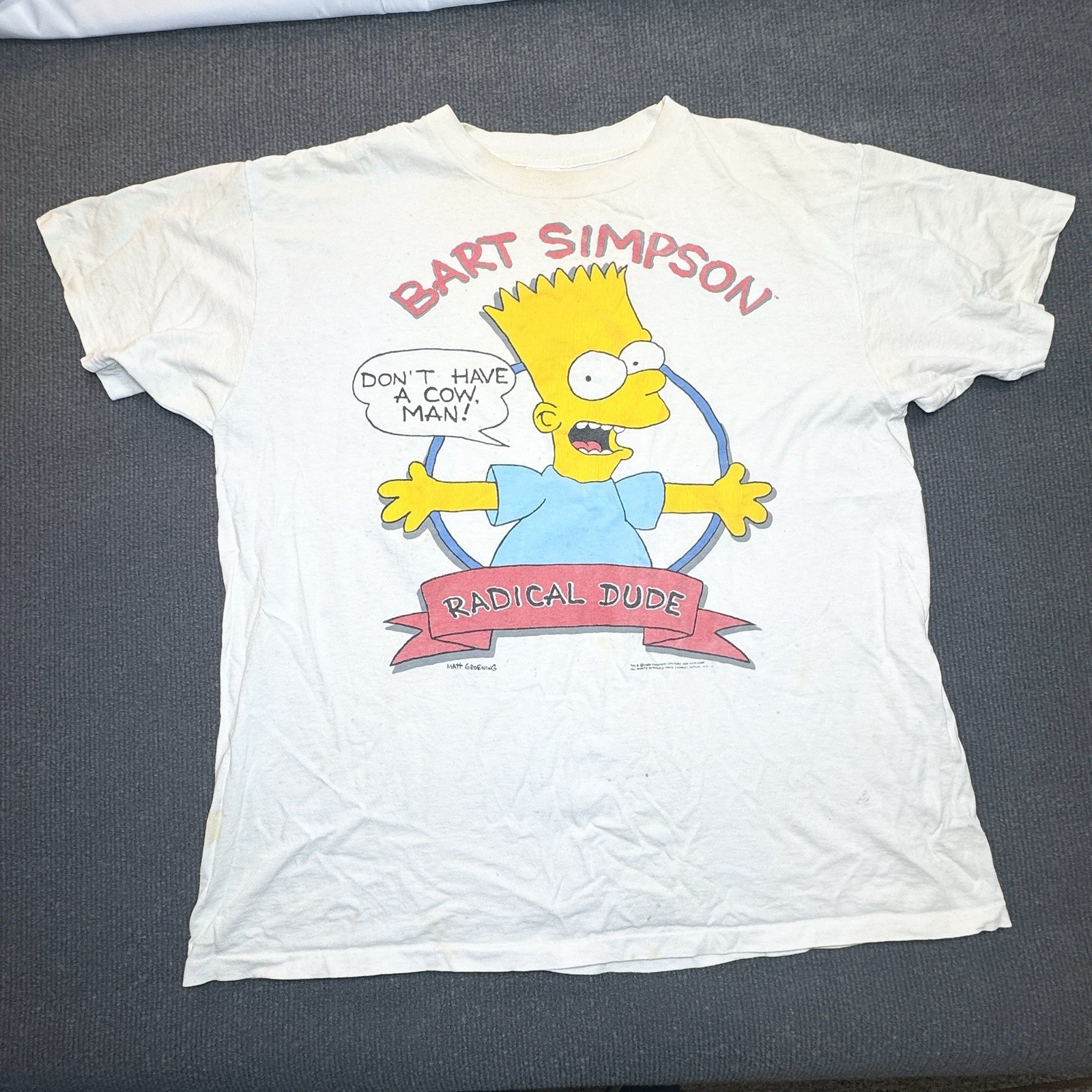 Vintage Bart Simpson Shirt Men's XL Radical Dude Don't Have a Cow Single Stitch gallery