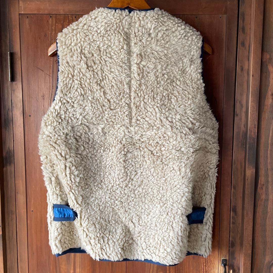KAPITAL Boa Fleece Vest Navy Cream Unisex M Wool Nylon 4 Pockets gallery