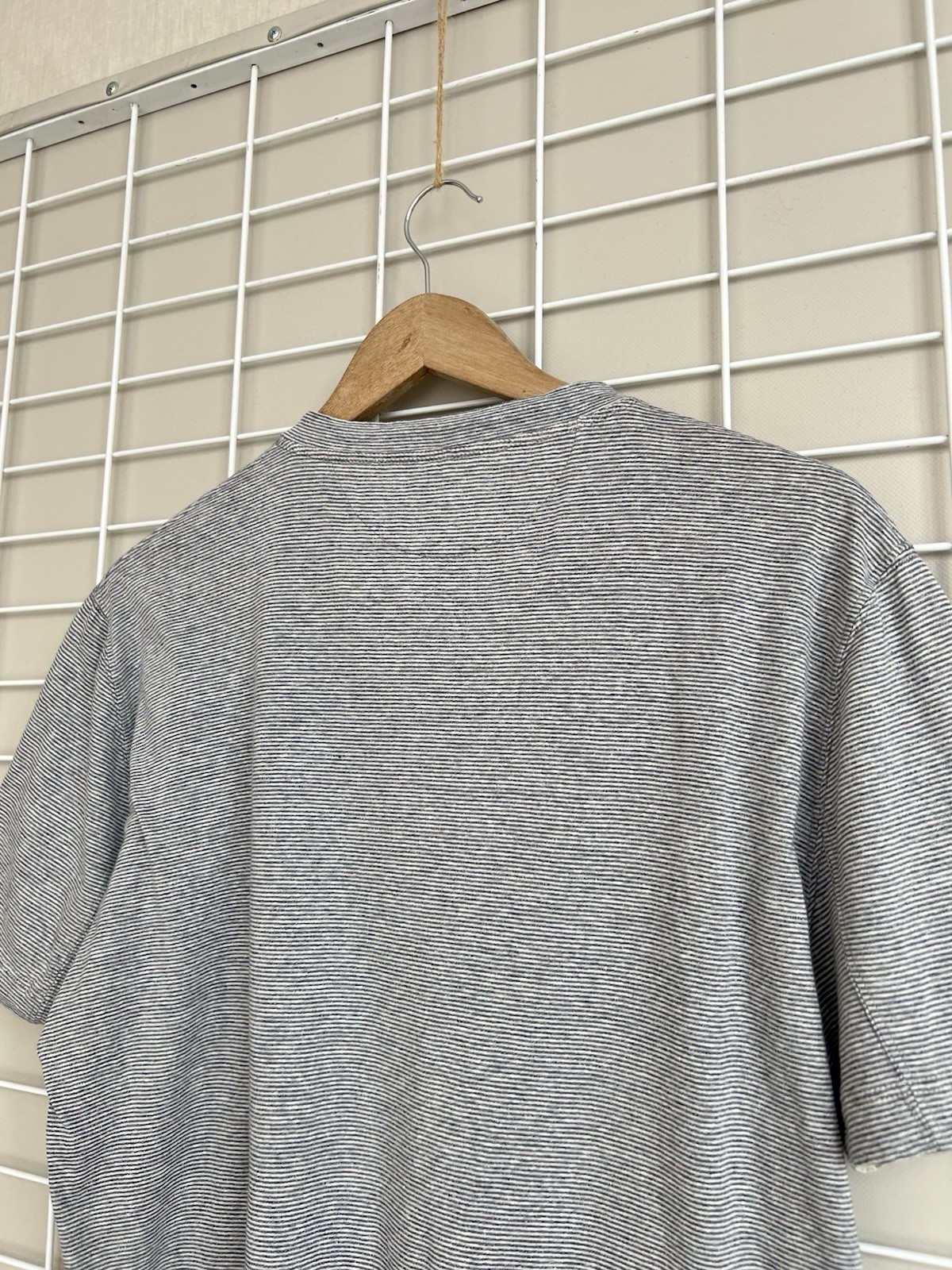 Brunello Cucinelli Striped Cotton/Linen T-Shirt Mens Size L Gray Short Sleeve gallery