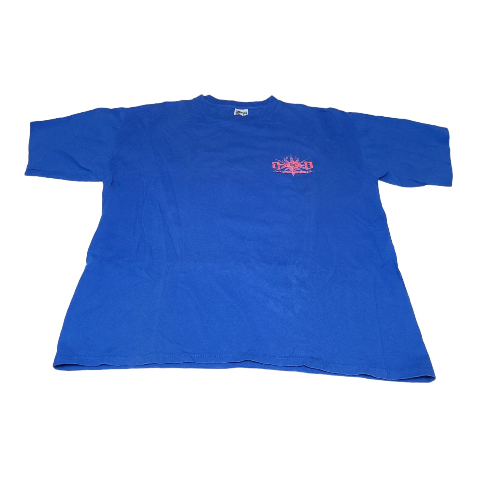 Vintage 90S Bugle Boy Power Source Atomic Graphic T-Shirt Men's XL Blue USA gallery