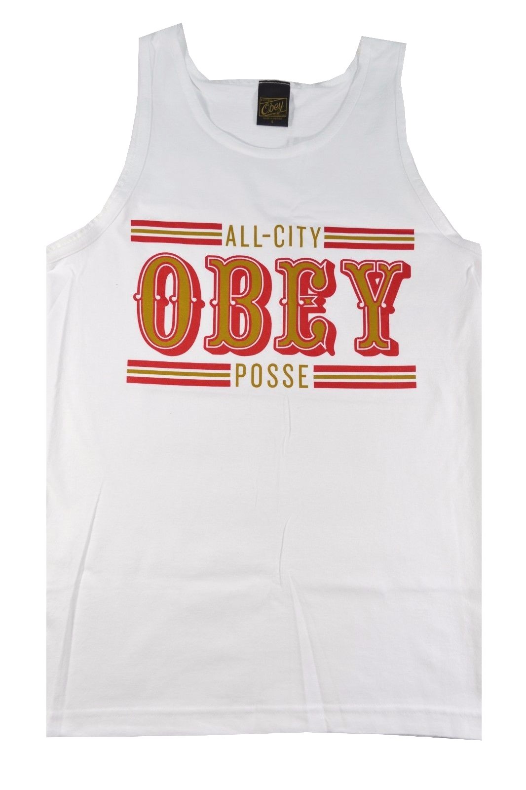 Obey 89’ERS TANK White Red Gold Graphic Logo Cotton Sleeveless Men’s Tank Top