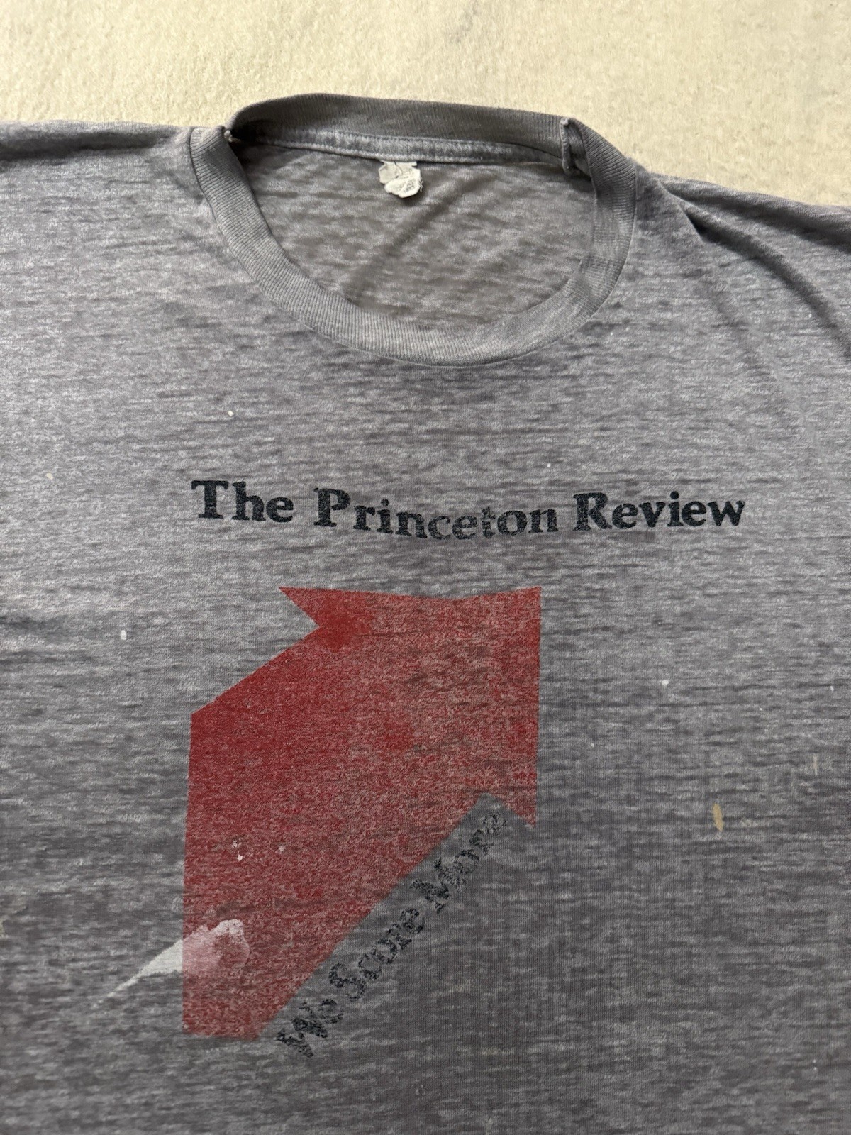 Vintage 80s Paper Thin Sheer Princeton Review Test Prep Shirt Paint Medium M gallery
