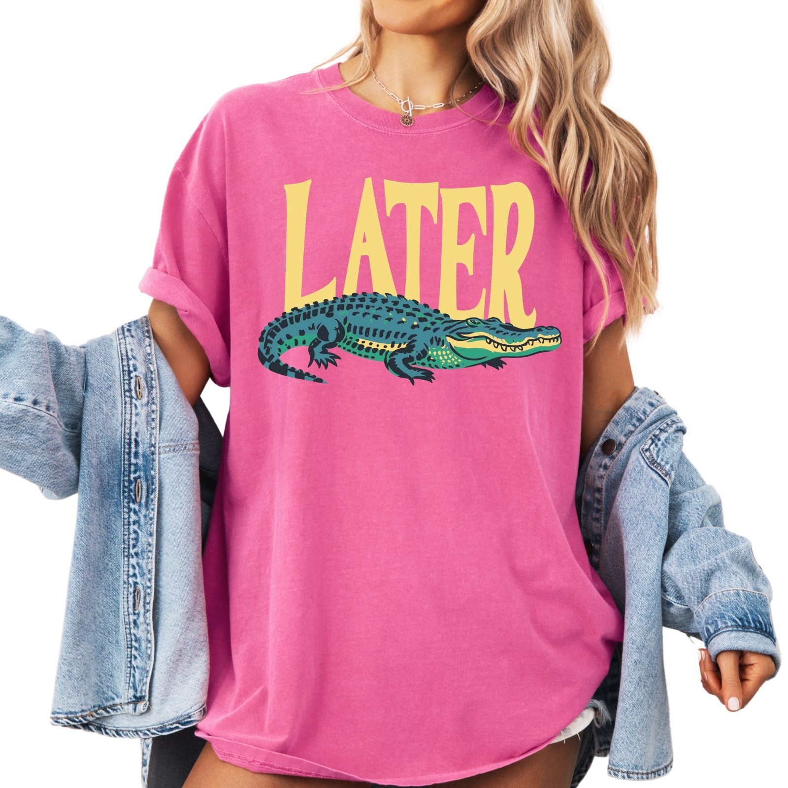 Unisex Alligator T Shirt, Vintage Retro Later Gator Graphic Comfort Colors Tee gallery