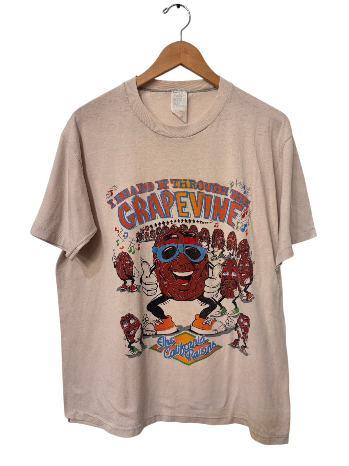 Vintage California Raisins Shirt Mens XLarge White Graphic Tee Grapevine 80s