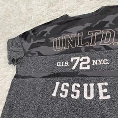 MARC ECKO Unltd. Shirt Men XXL Gray Camo Y2k Cut & Sew Graphic Spellout Tee 2XL