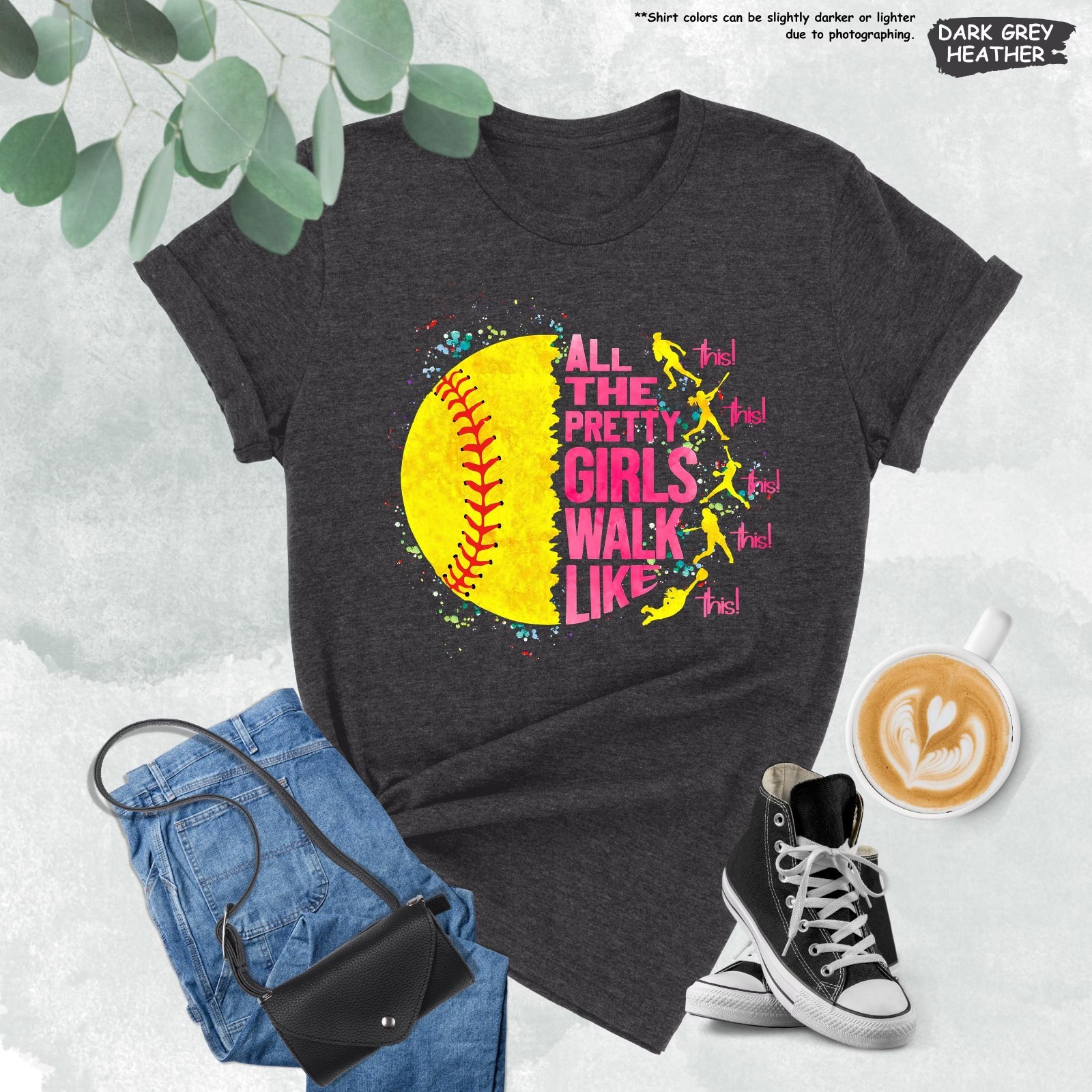 All the Pretty Girls Walk Like This Softball Player Sport T-Shirt gallery