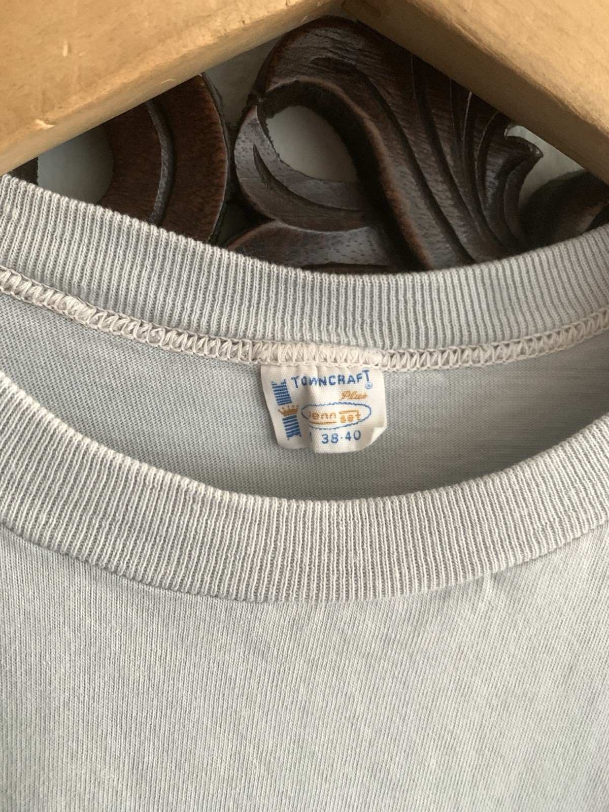 Vintage Cheyenne Towncraft Pocket T Shirt Faded Light Blue Sz M 50s 60s Native gallery