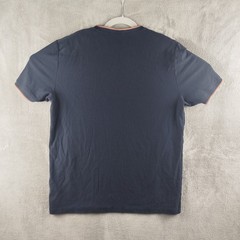 Fred Perry Ringer Crew Neck Pique T-shirt Navy Brown Tipped Mens Large Crepe