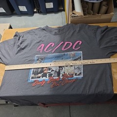 AC/DC Dirty Deeds Done Cheap Vintage? Ripped Out Tag Faded Men’s T-shirt 2XL