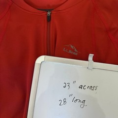 L.L Bean Mens LARGE 1/2 Zip Pullover Shirt Lightweight Running Hiking Cycling