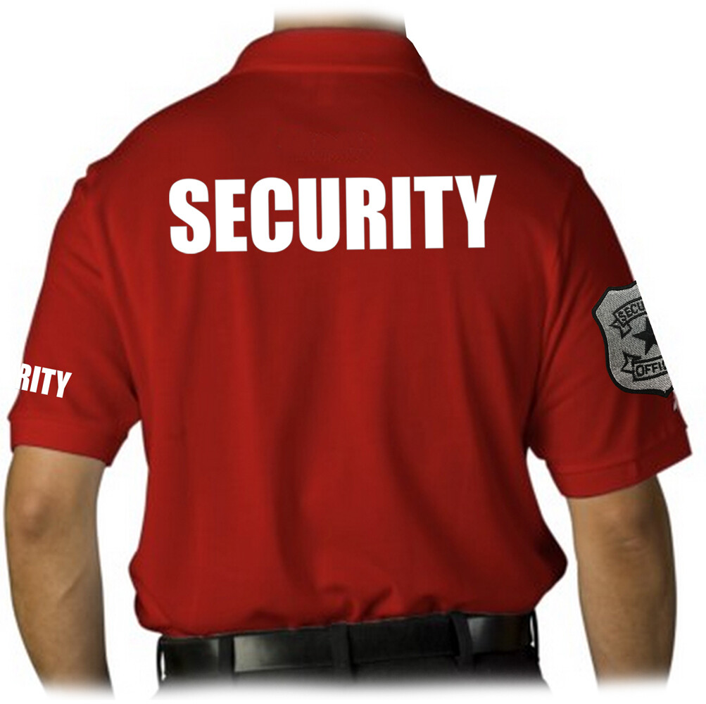 MEN'S PRINTED SECURITY EMBROIDERY BADGE POLICE STAFF UNIFORM COLLAR POLO T-SHIRT gallery