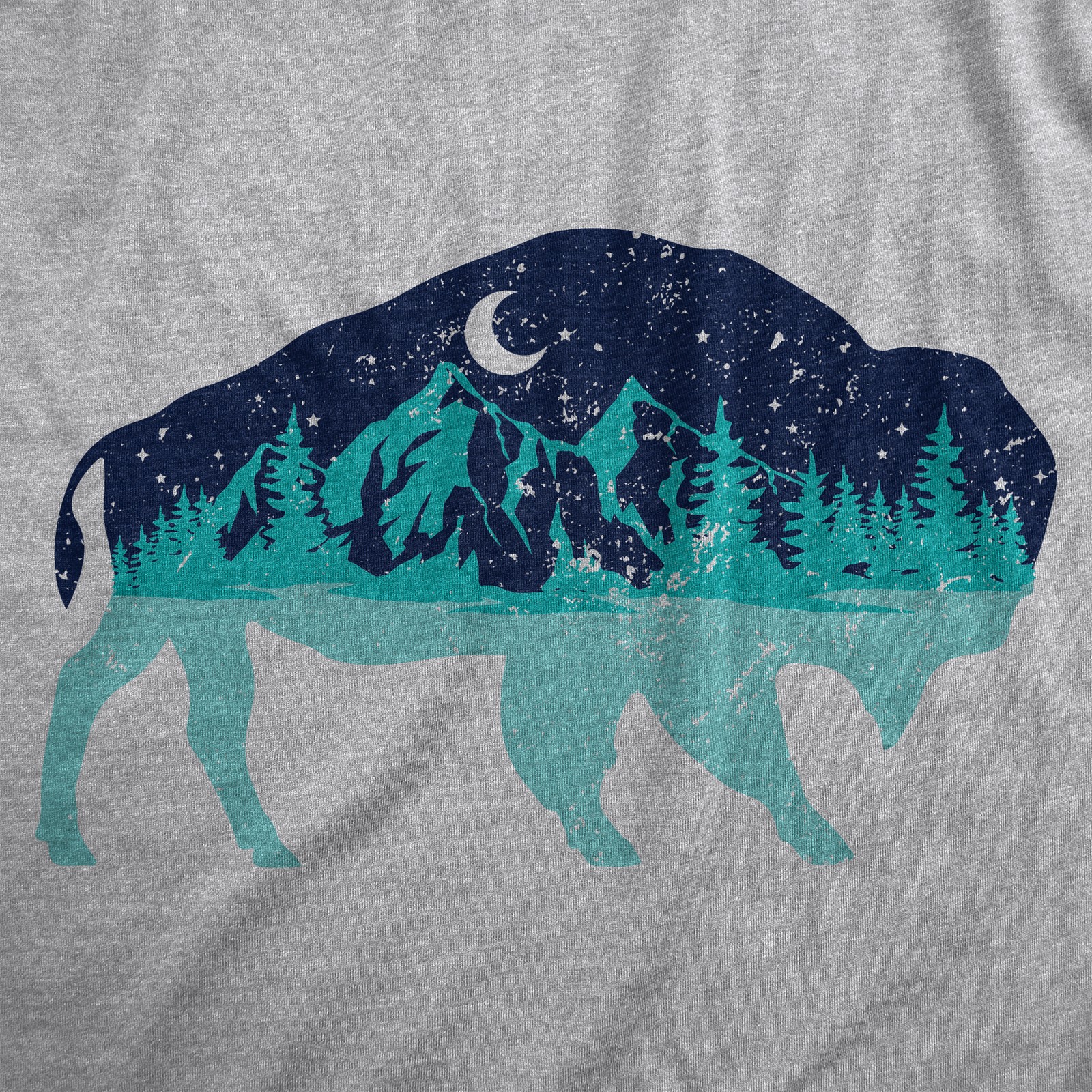 Mens Nature Bison T Shirt Funny Cool Outdoor Lovers Buffalo Tee for Guys gallery