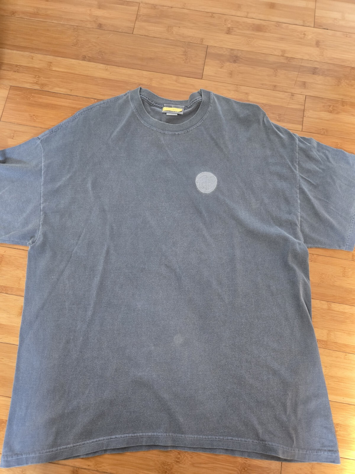 vintage camel cigarette shirt washed dyed distressed x large blue gray