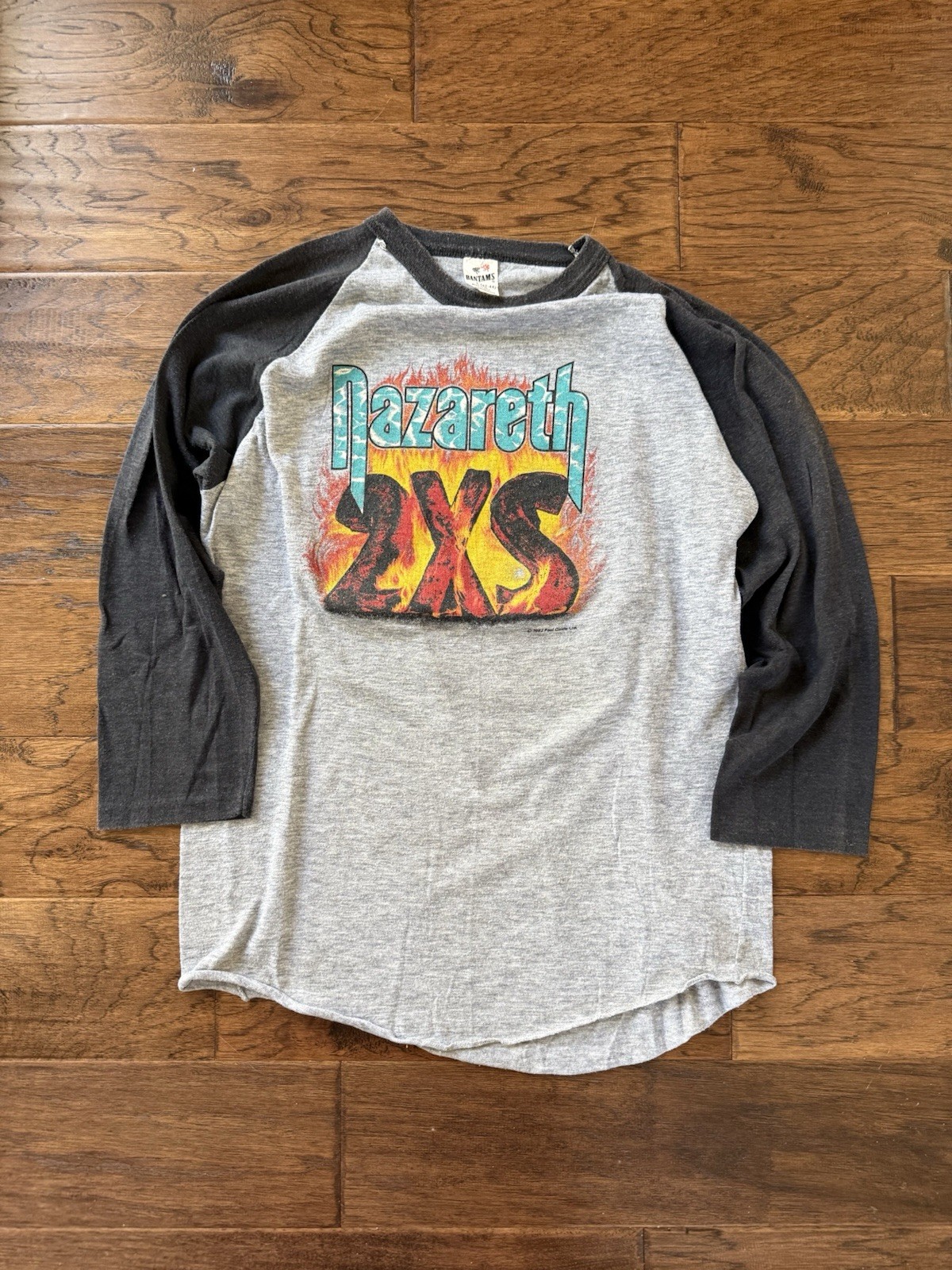Vintage 1982 Nazareth 2XS Shirt Raglan Concert Tour Shirt Large Satisfy USA gallery