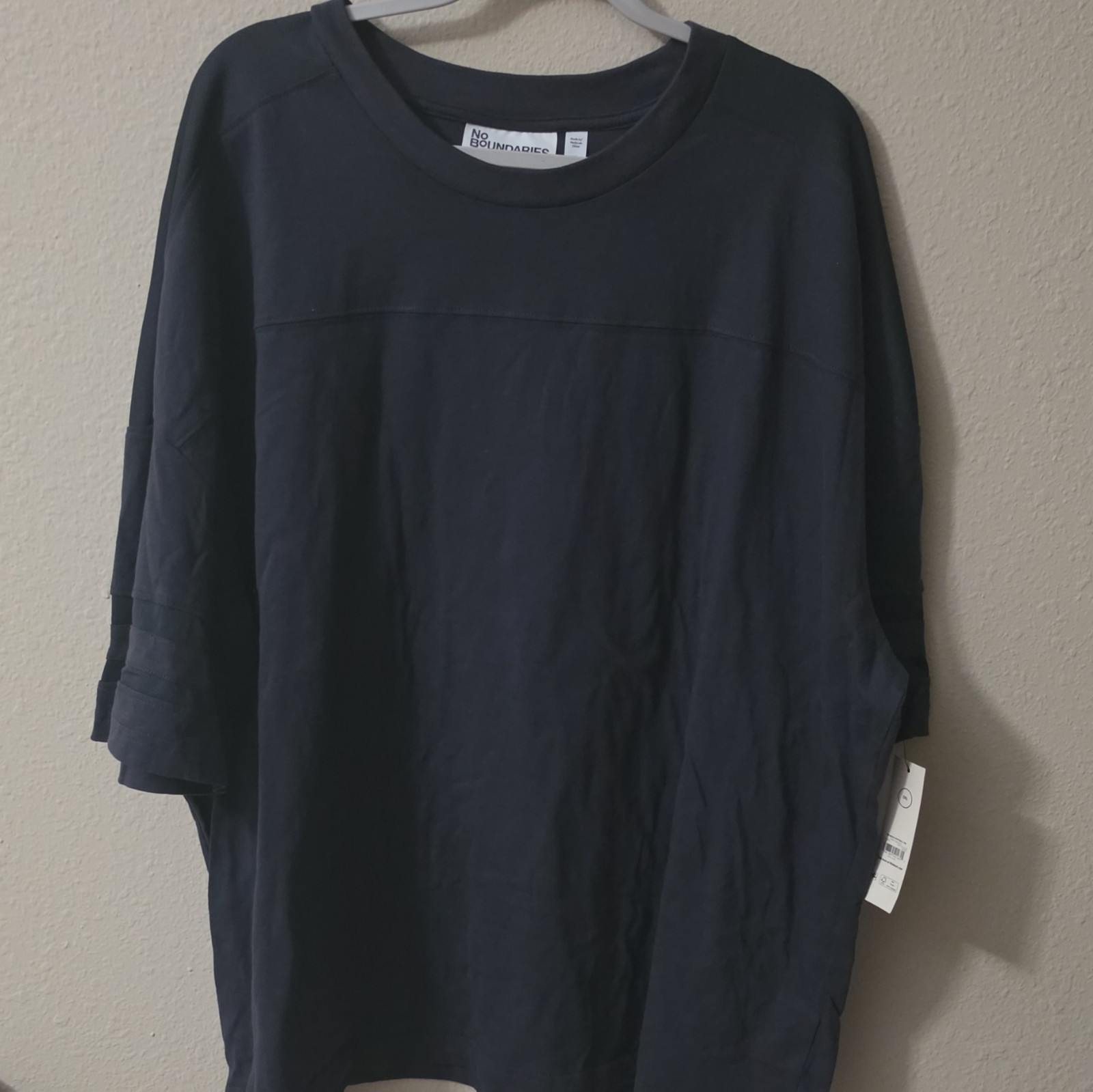 No Boundaries Men’s 3XL Gray Solid Oversized Crew Neck Short Sleeve Tee
