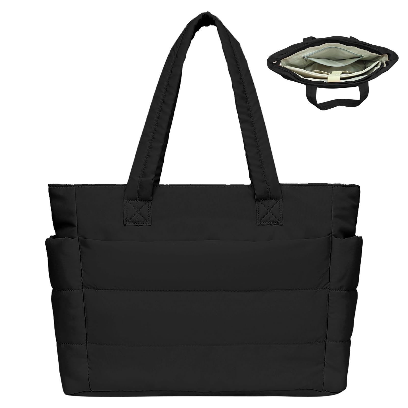 Puffer Tote Bag for Women-Large Work Tote Bags Quilted Lightweight Puffy Bags... gallery
