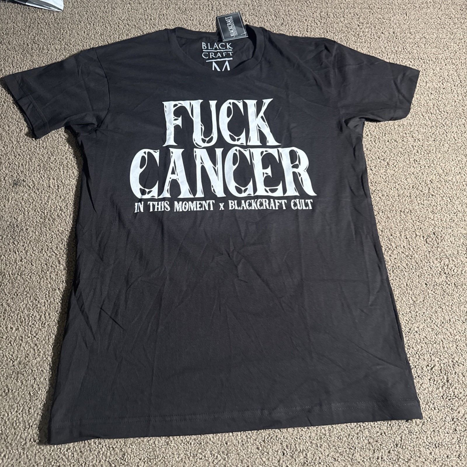 Black Craft Cult Graphic Tee T-Shirt Size M Black F*** Cancer gallery